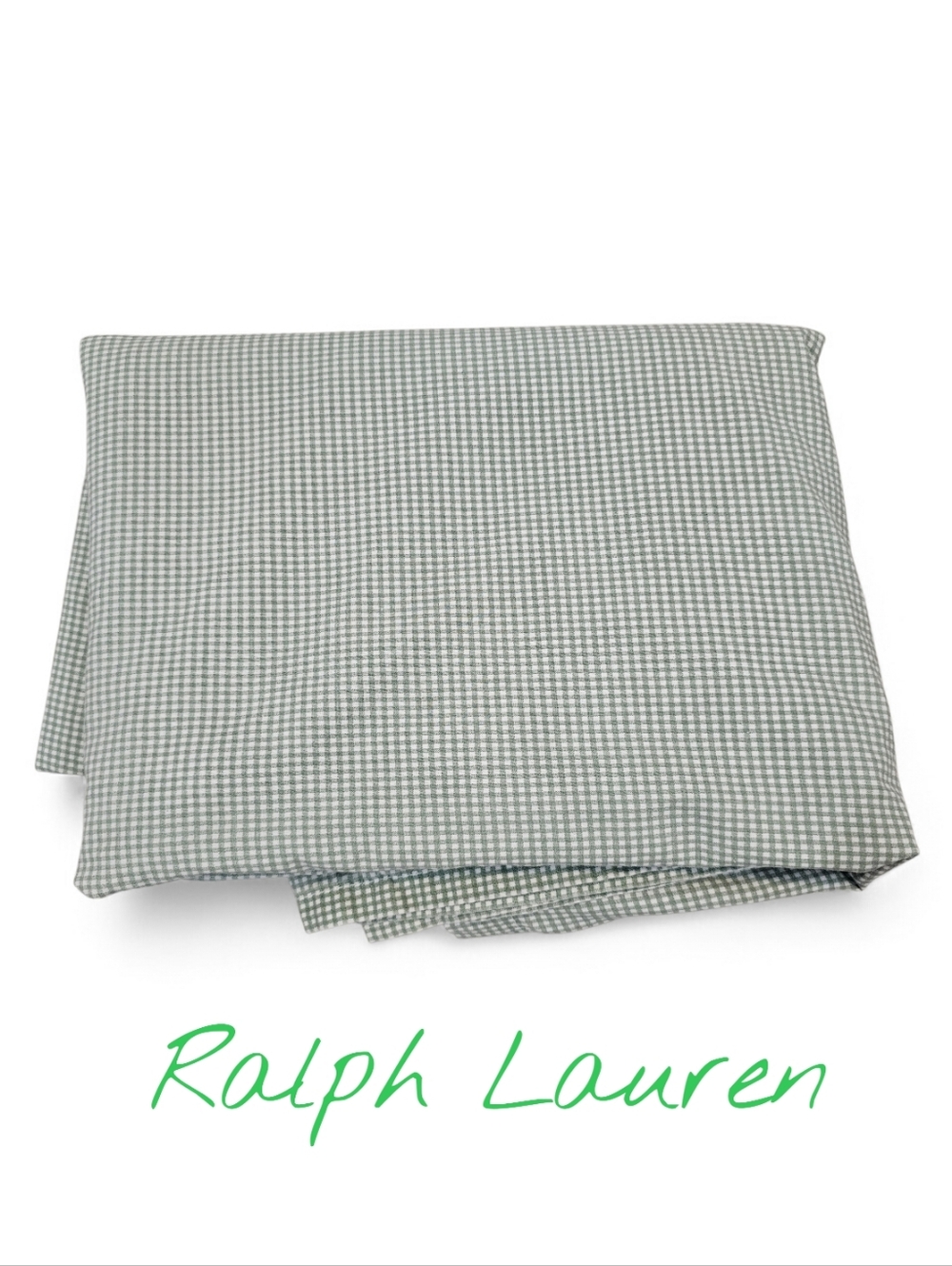 Vintage Ralph Lauren Green & White Gingham Sheet